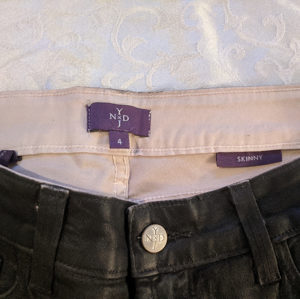 Nydx Leather Jeans With Python Pattern Down Side. - image 7